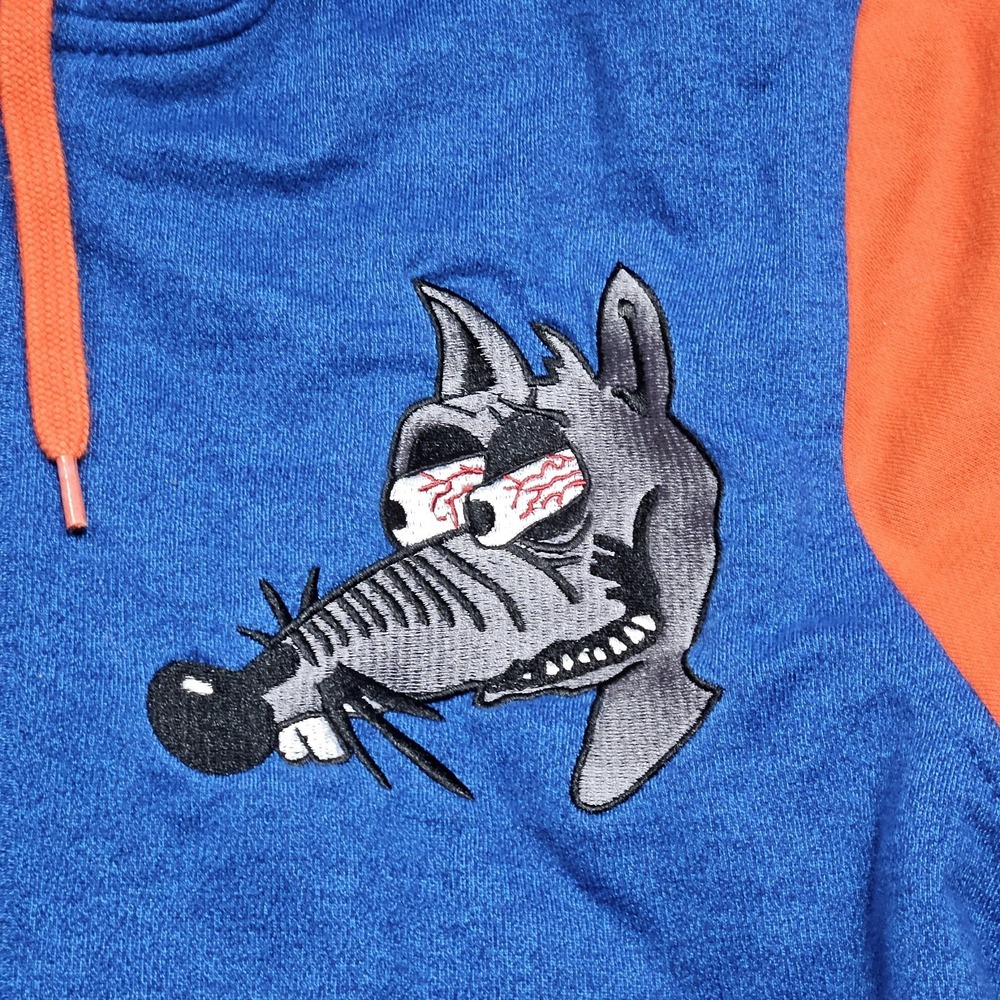 Hurley Signature Rat "Yeah Buddy" Blue & Orange Full Zip Hoodie Men's Size Med - Picture 3 of 13